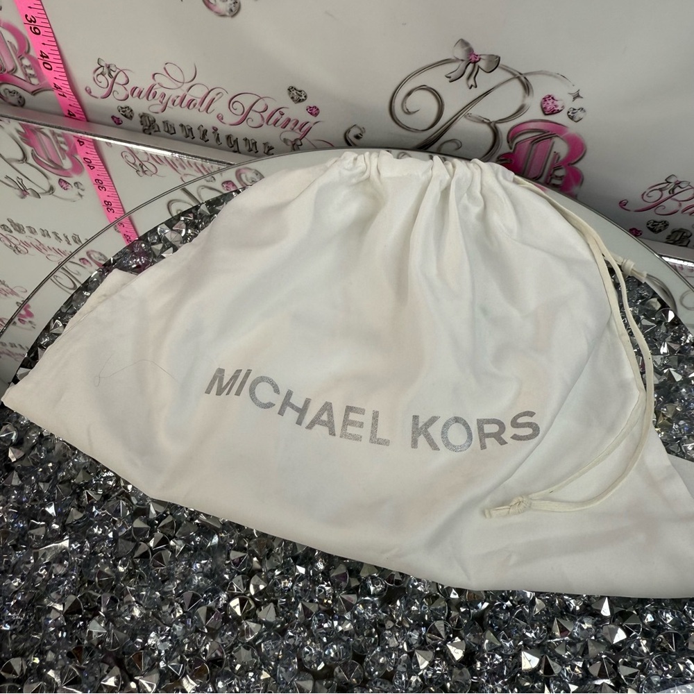 Michael Kors dust bag purse bag silver White Drawstring Dust Bag
